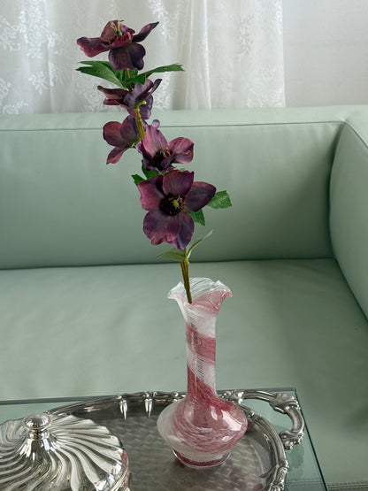 Murano vase, rosa/hvid
