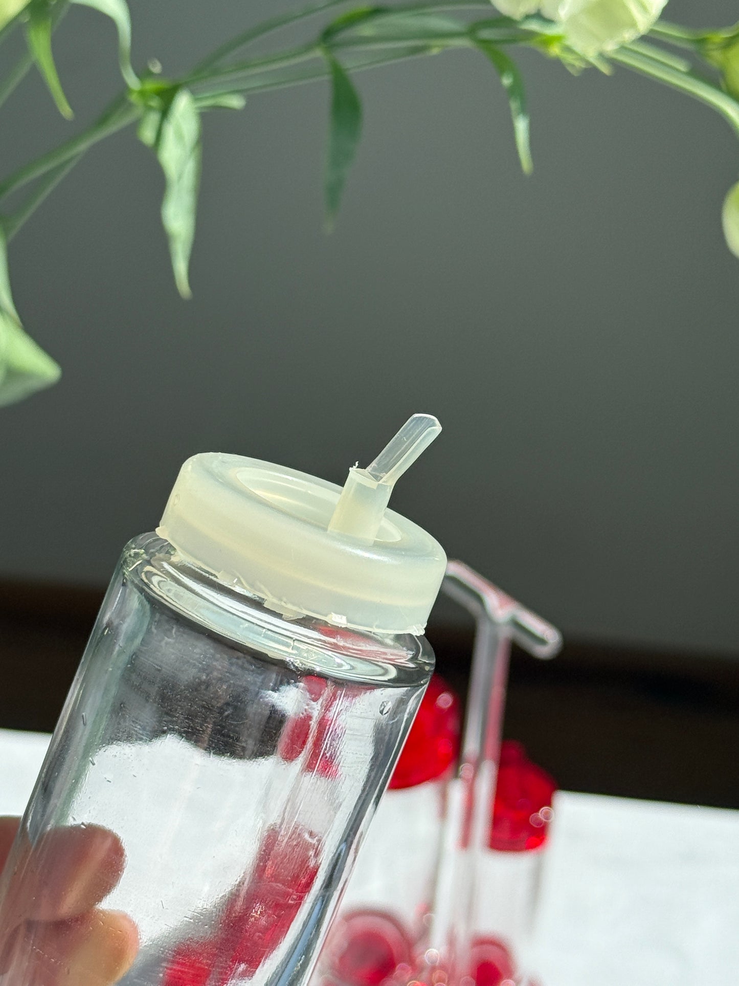 Italiensk krydderisæt i glas og rød akryl, Guzzini