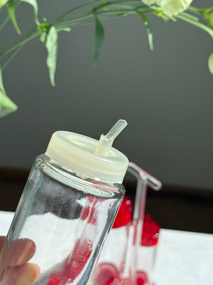 Italiensk krydderisæt i glas og rød akryl, Guzzini