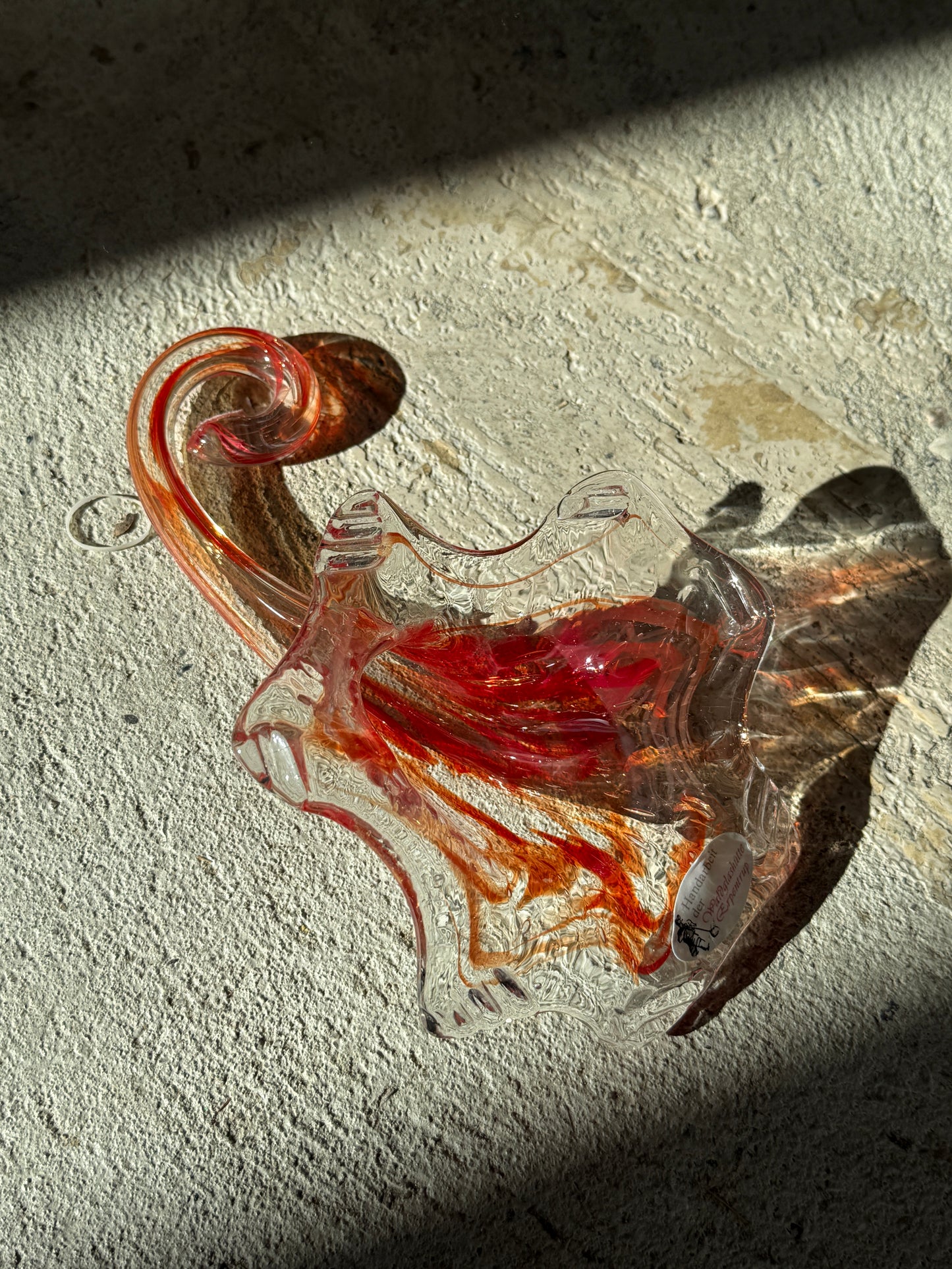 Mundblæst glasblomst, tysk glaskunst