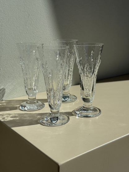 Orrefors snapseglas, "Eden" af Lars Hellsten, 4 stk