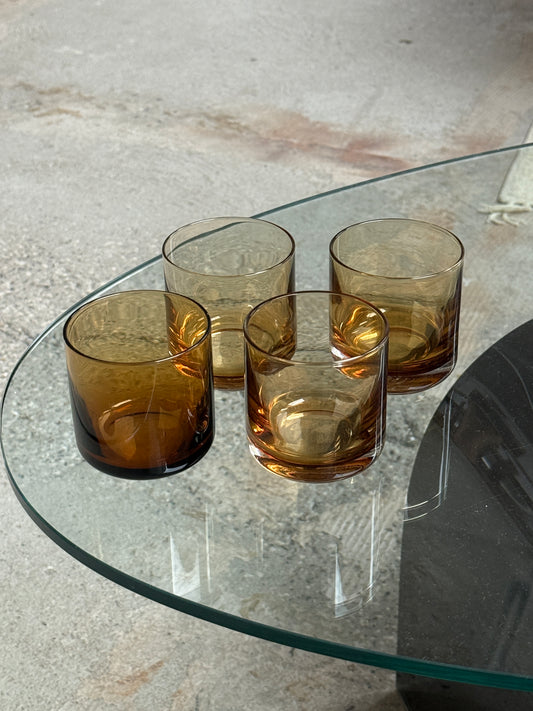Amber whiskeyglas, 4 stk.
