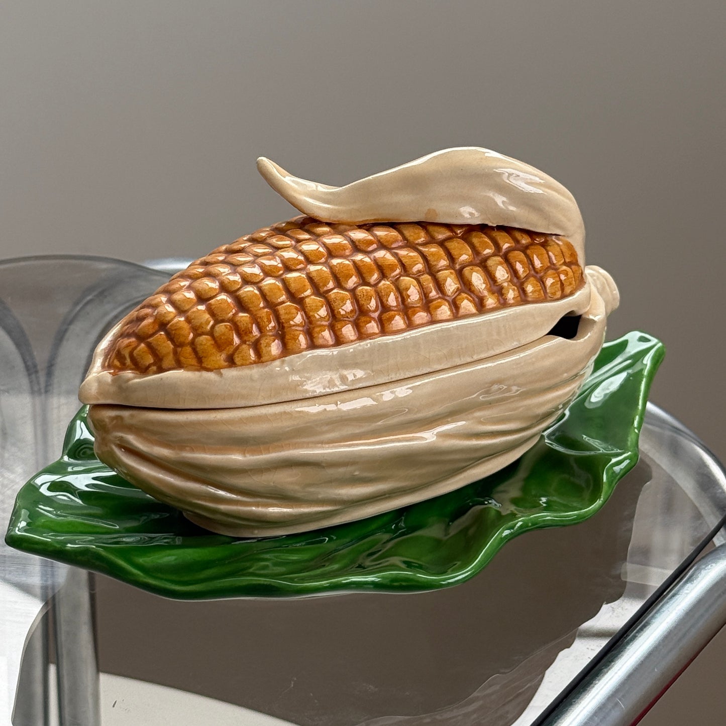 Majskrukke med fad, vintage keramik