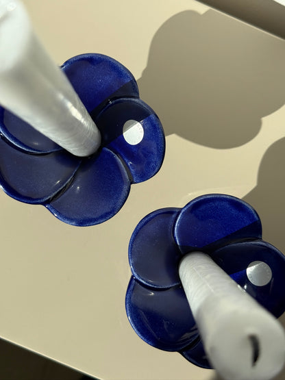 Blå lysestager, keramik