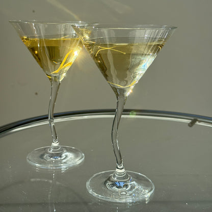 Martiniglas med snoet stilk