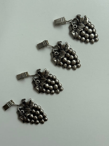 Dugeægte med druelkase, sæt af 4