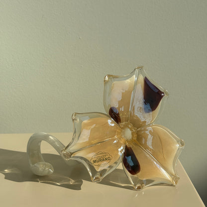 Murano glasblomst med snoet stilk