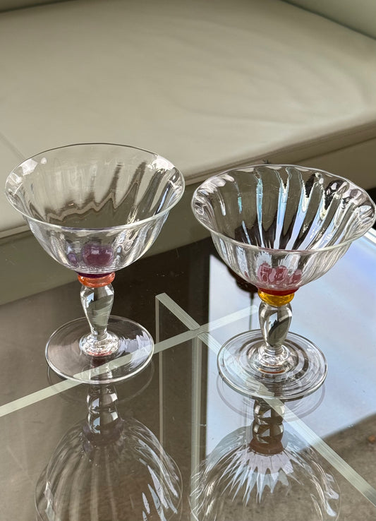 Mundblæst cocktailglas, 2 stk.