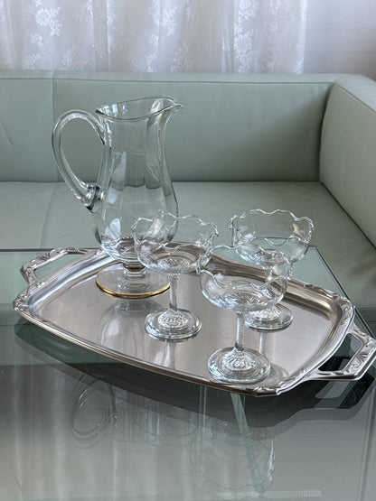 Mundblæste dessert-/cocktailglas i klart glas, sæt á 4 stk.