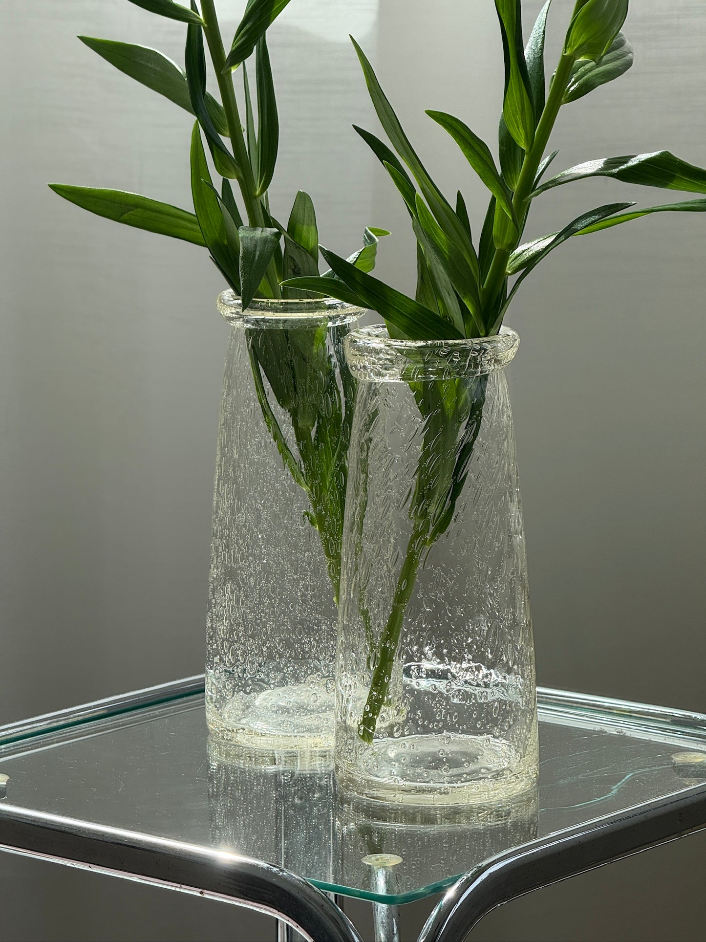 Mundblæste bobleglasvaser