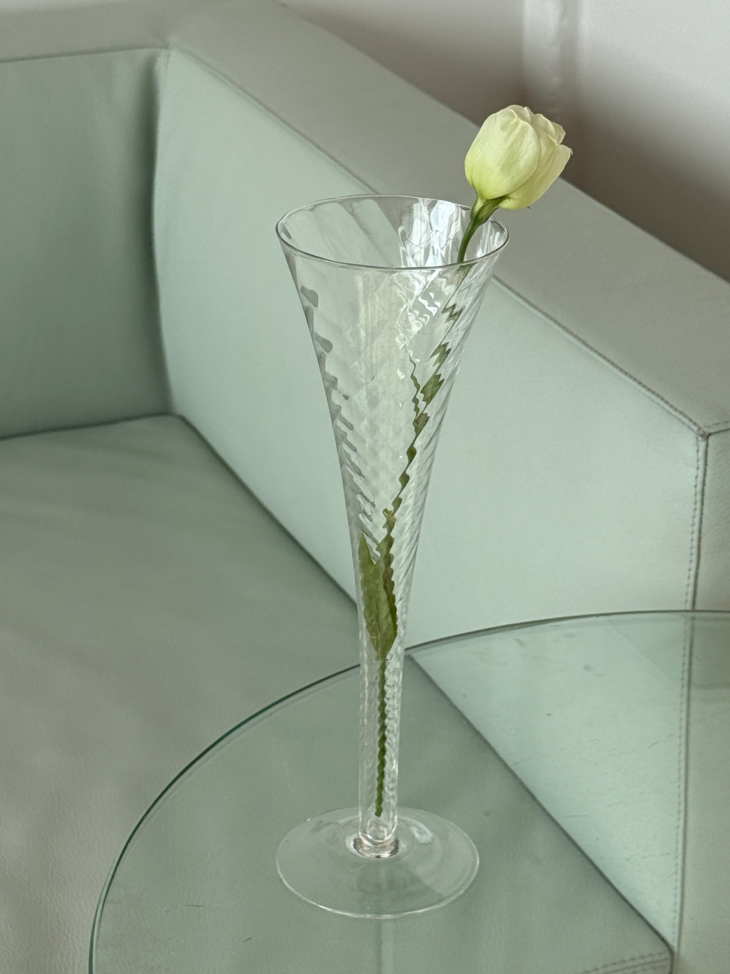 Mundblæste champagnefløjter, 4 stk.