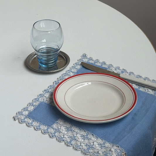 Røde bistro desserttallerkner, 6 stk.