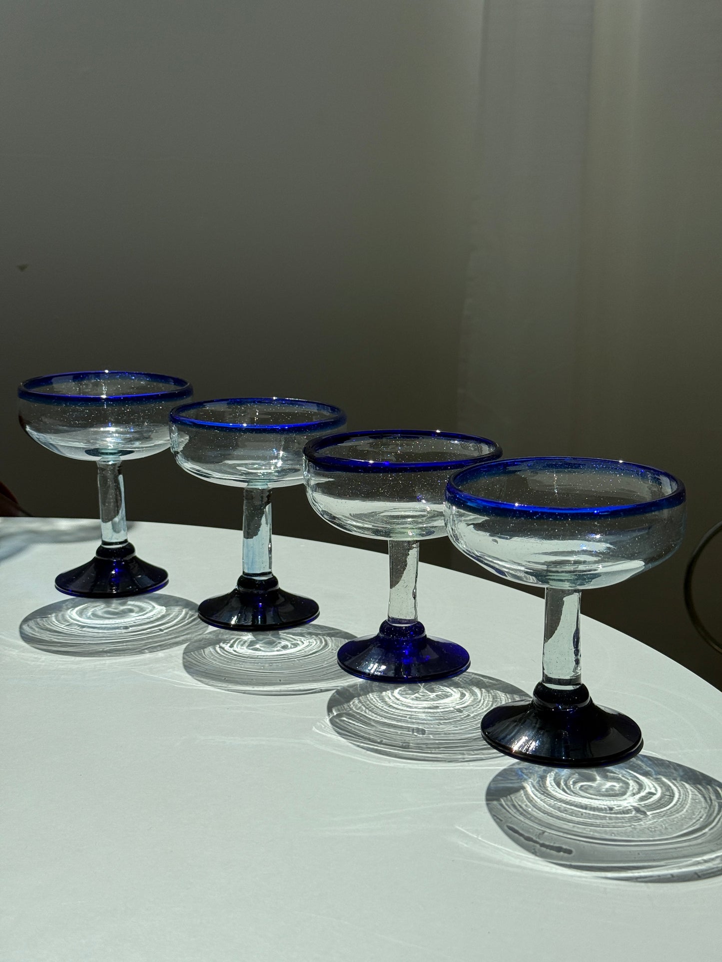 Mundblæste, Mexi coupeglas med koboltblå kant