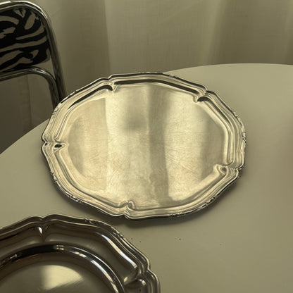 Runde serveringsfade i rustfrit stål, 2 stk.