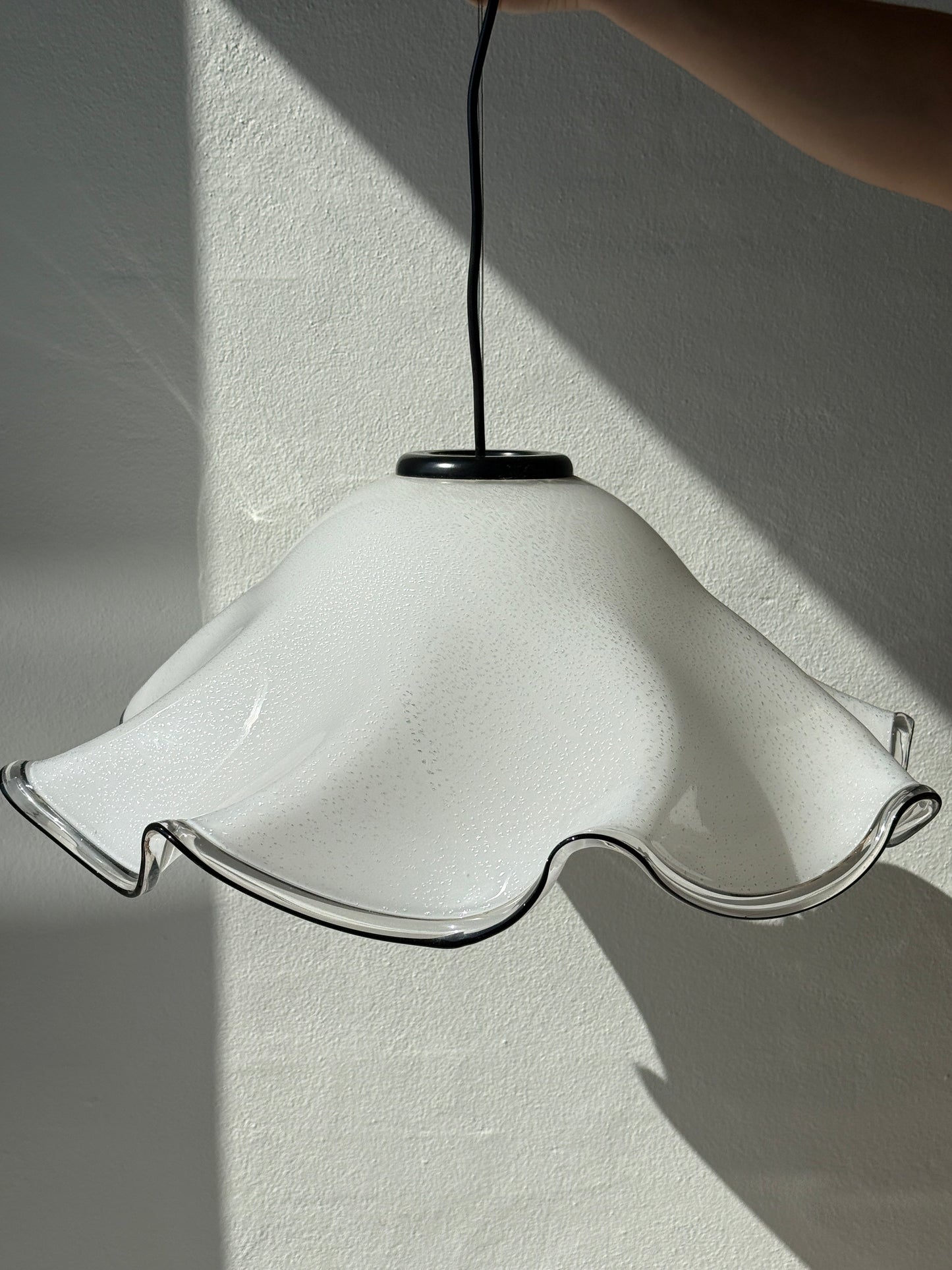 Stor Murano vintage pendel med bølget kant