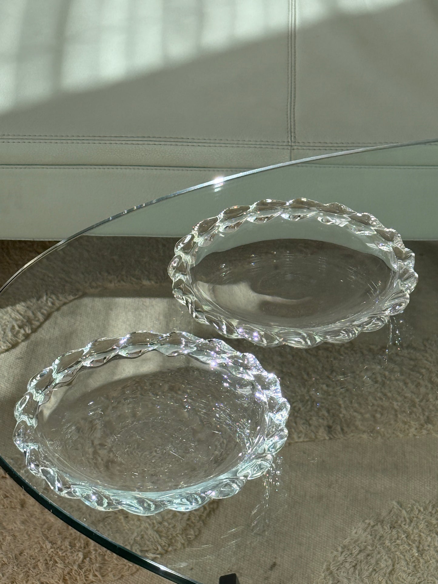 Glasplatte med detaljeret kant, 2 dele