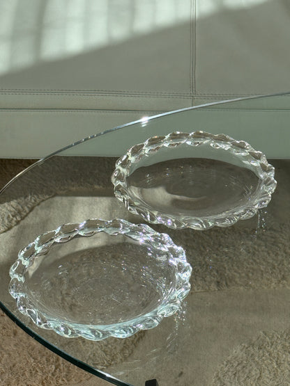 Glasplatte med detaljeret kant, 2 dele