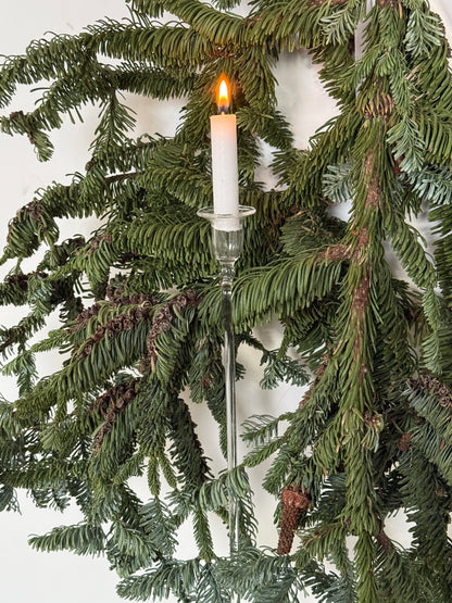 Lysholdere til juletræet i mundblæst glas, 6 stk.