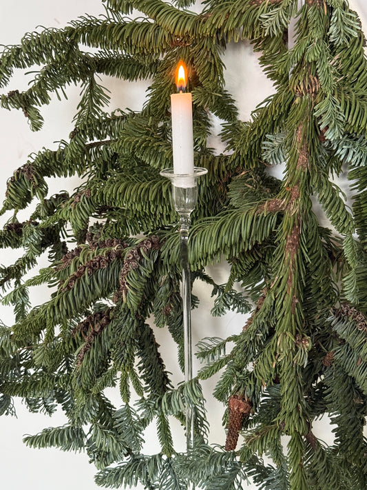 Lysholdere til juletræet i mundblæst glas, 6 stk.