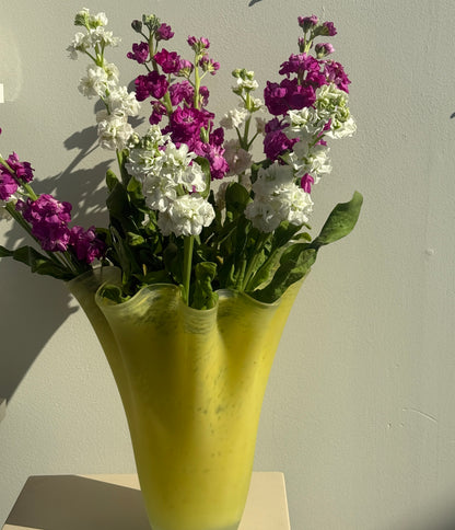 Stor, gul tulipan vase