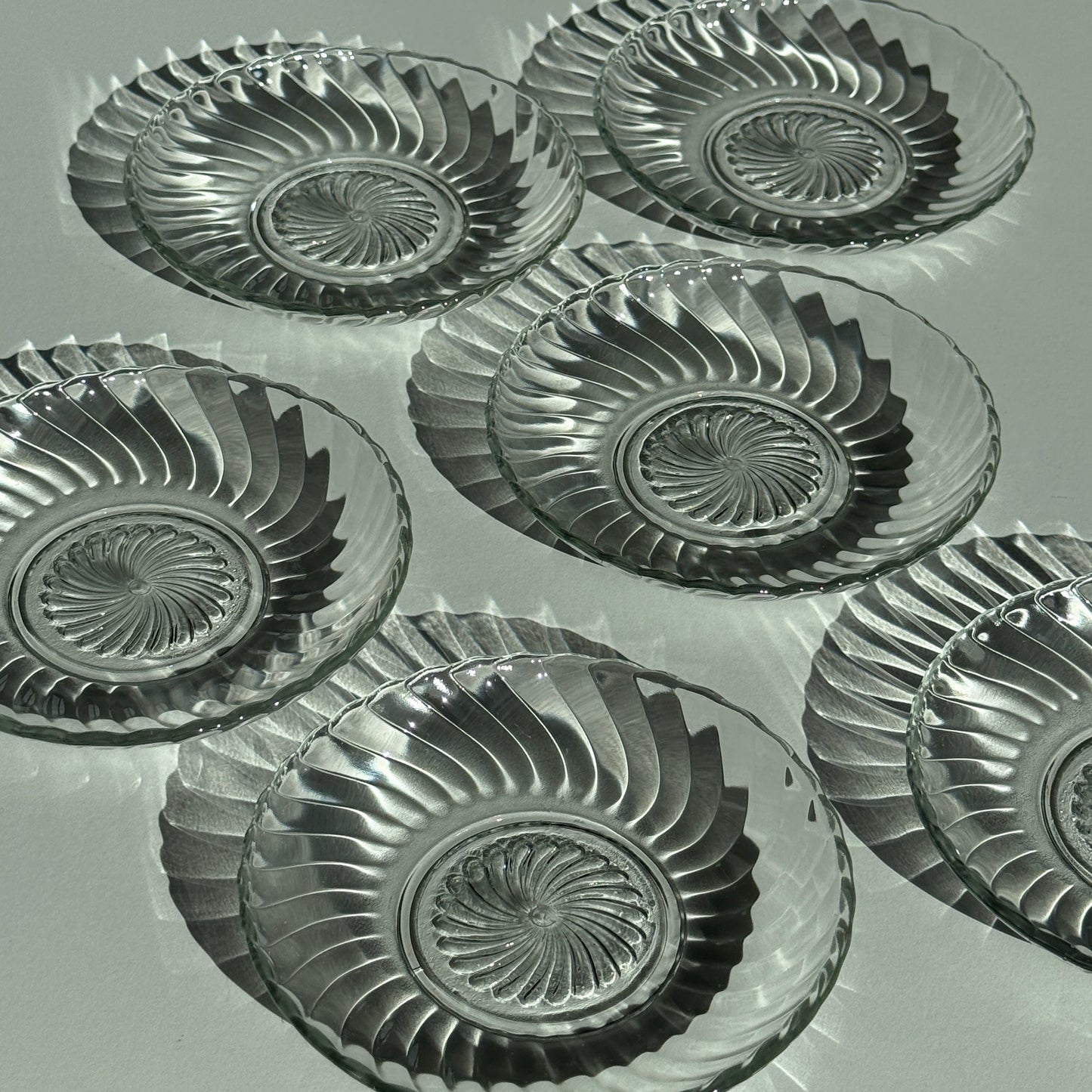 Glasasietter med mønster, 6 stk.