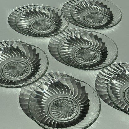 Glasasietter med mønster, 6 stk.