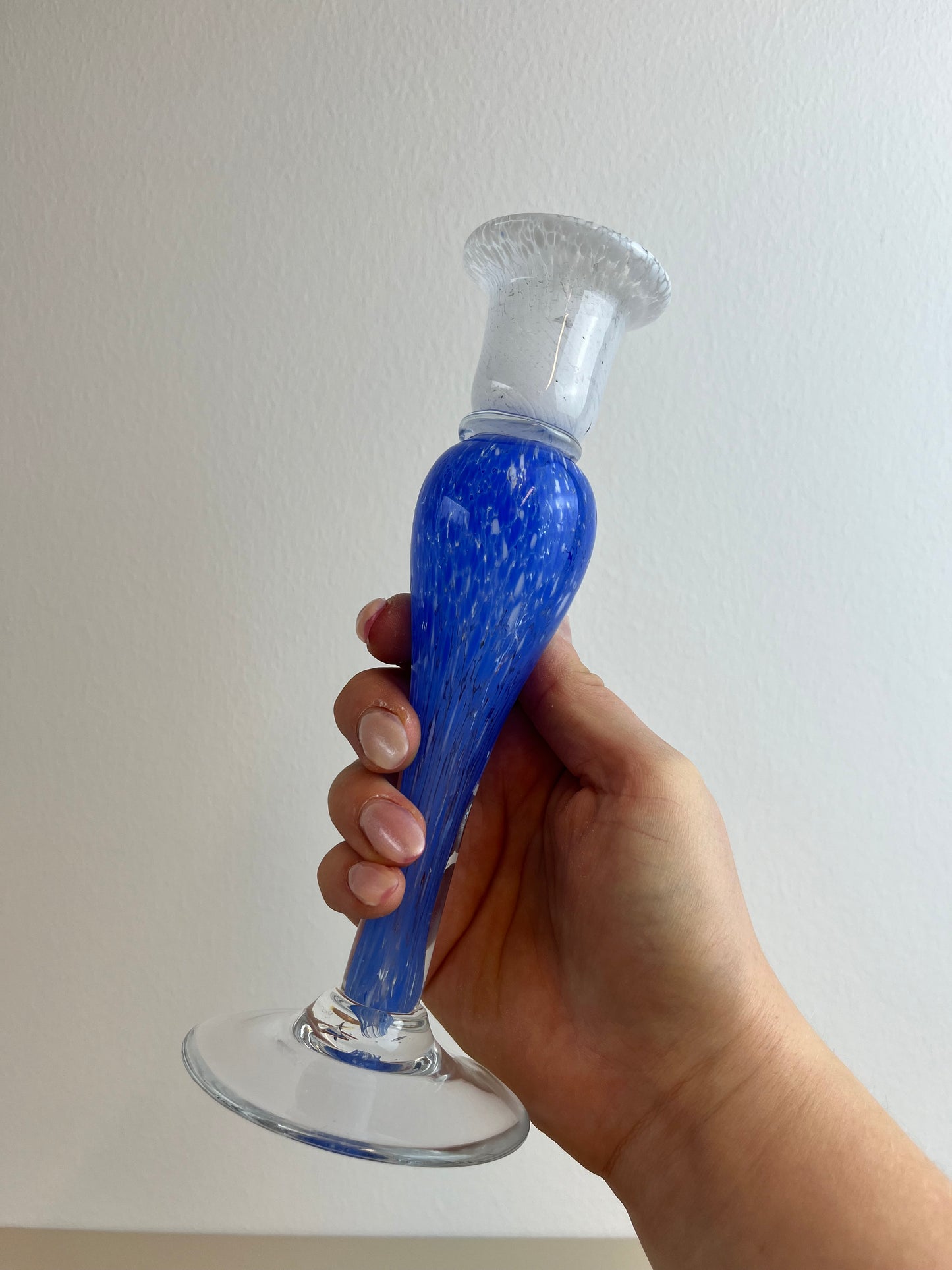 Confetti lysestage, blå/hvid