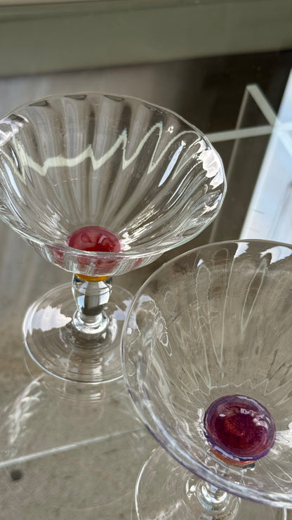 Mundblæst cocktailglas, 2 stk.