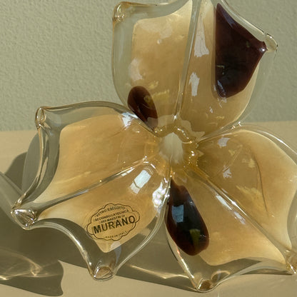 Murano glasblomst med snoet stilk