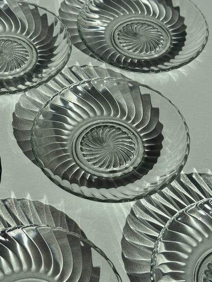 Glasasietter med mønster, 6 stk.