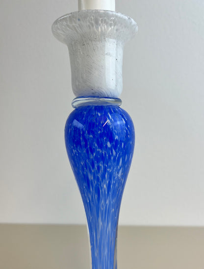 Confetti lysestage, blå/hvid