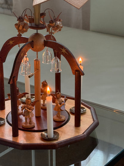 Vintage Erzgebirge julekarrusel m. englekor og klokker