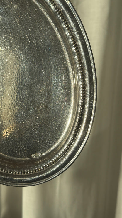 Sølvplet serveringsfad med kant