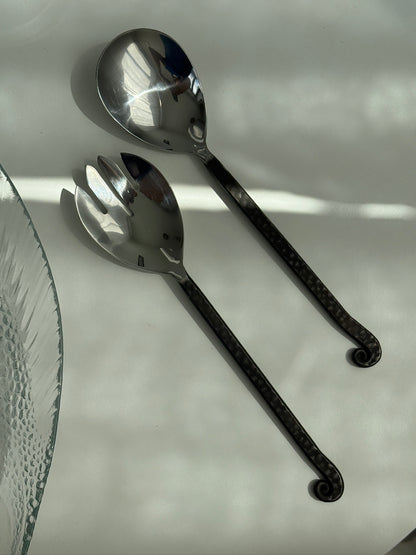 Smedet salatbestik, 2 dele