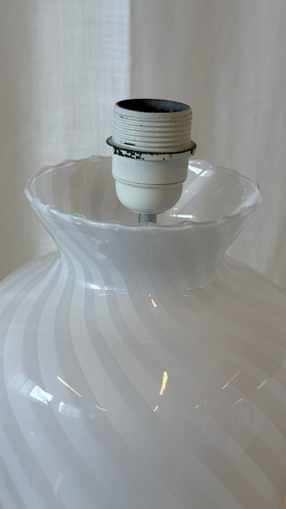 Murano bordlampe, hvidt glas