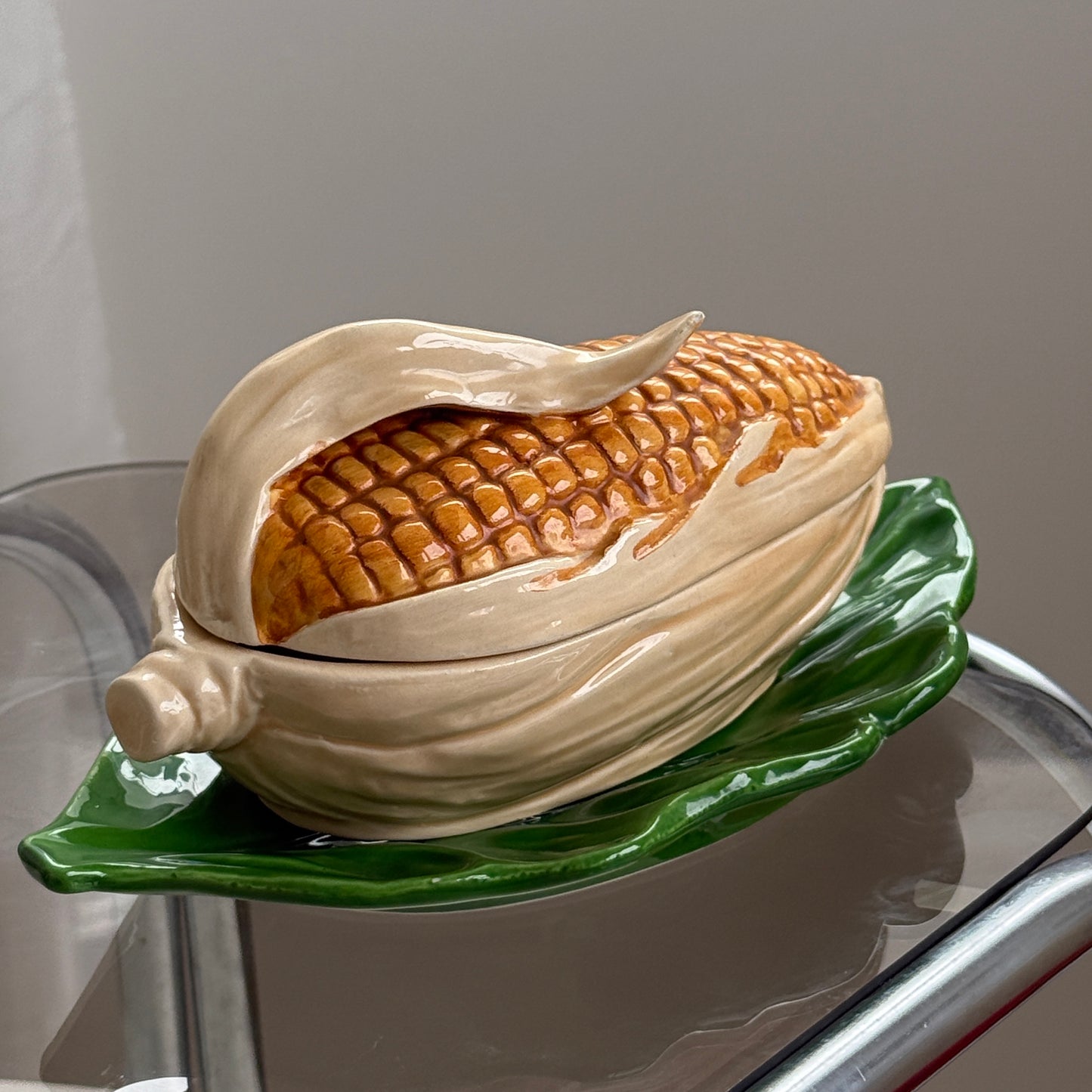 Majskrukke med fad, vintage keramik