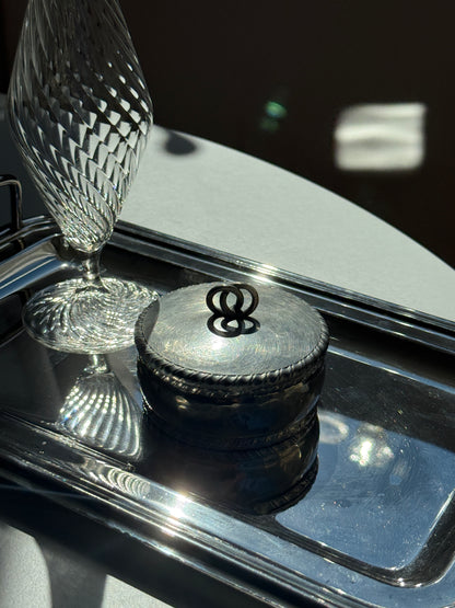 Italiensk tin krukke m. låg