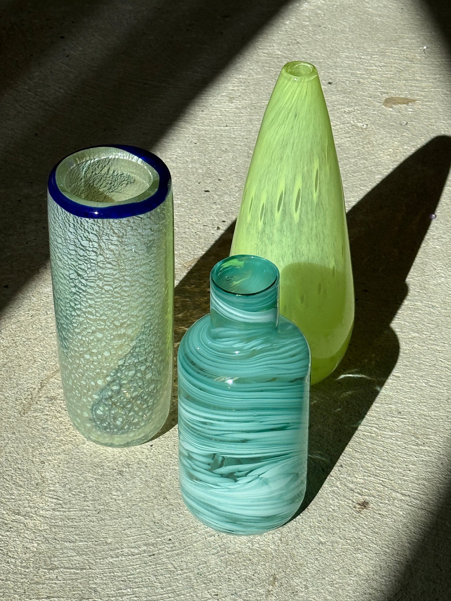 Mundblæst gul vase