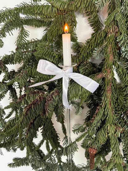 Lysholdere til juletræet i mundblæst glas, 6 stk.