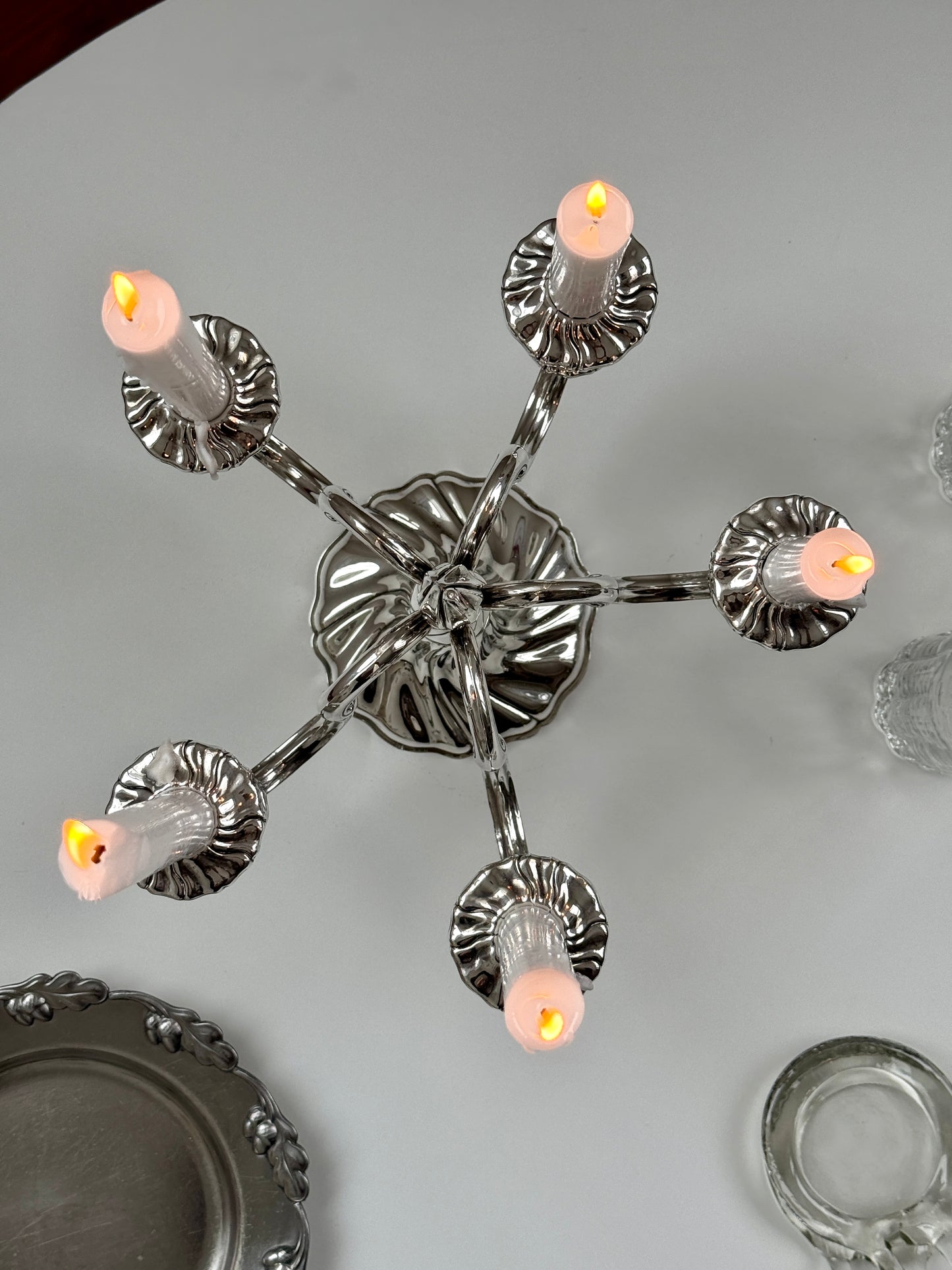 Sølvbelagt kandelaber