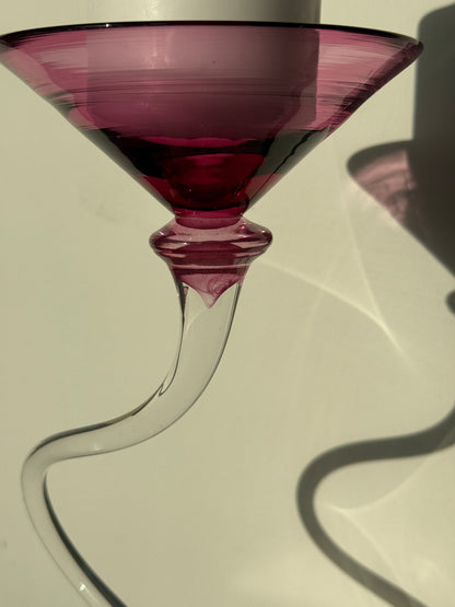 Mundblæst lysestage, glas