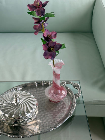Murano vase, rosa/hvid