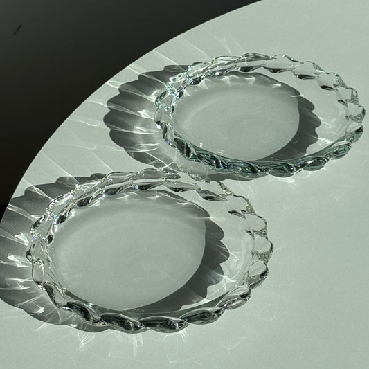 Glasplatte med detaljeret kant, 2 dele