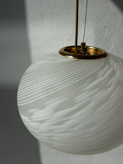 Murano pendel lampe, hvid/mat