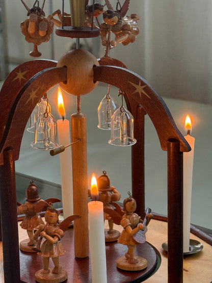 Vintage Erzgebirge julekarrusel m. englekor og klokker