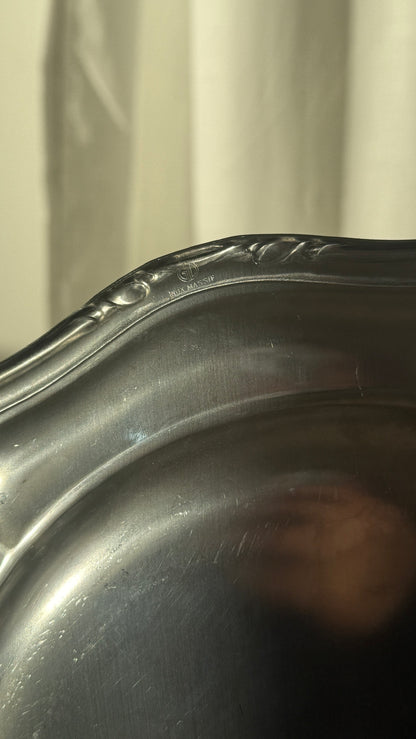 Runde serveringsfade i rustfrit stål, 2 stk.