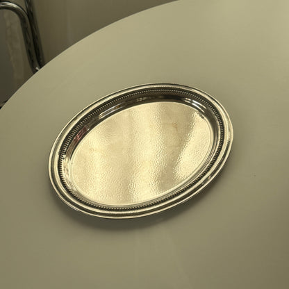 Sølvplet serveringsfad med kant