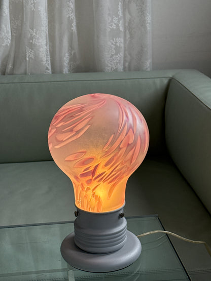 Murano bordlampe i mundblæst glas – lyserød