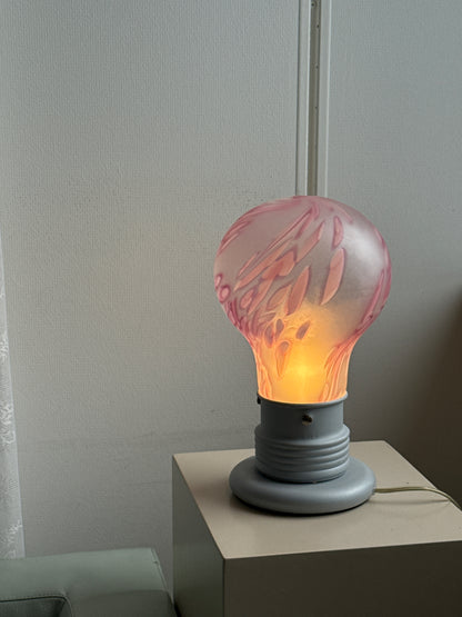 Murano bordlampe i mundblæst glas – lyserød