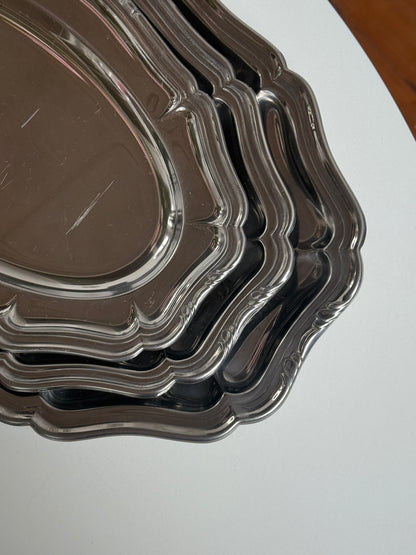 Ovale serveringsfade, rustfrit stål